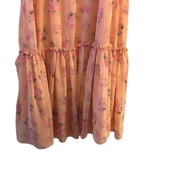 LoveShackFancy Pink Floral Ruffled Midi Dress Size 6- flaw - Picture 8 of 16